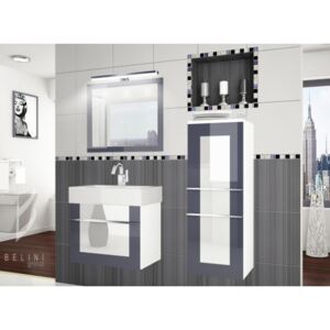 Moderní stylová koupelnová sestava s led osvětlením ELEGANZA 1PRO + zrcadlo ZDARMA 84