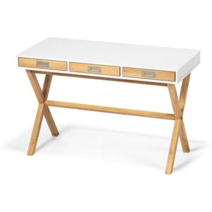 Dek Psací stůl LEIDI bílá/hnědá 120×60x77 cm
