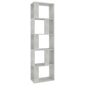 Knihovna/zástěna - betonově šedá | 45x24x159 cm