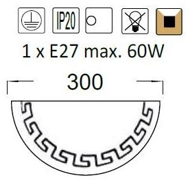 ACA DECOR Nástěnné svítidlo ANDROMEDA max. 60W/230V/E27/IP20