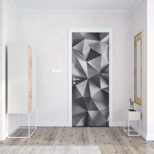 GLIX Fototapeta na dveře - 3D Polygon Texture Dark Grey | 91x211 cm