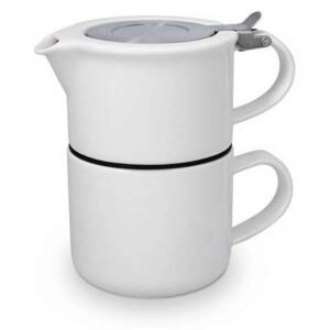 ForLife TeaForOne čajová konvička se šálkem 400 ml bílá
