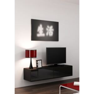 Televizní stolek VIGO 140, černý SKLADEM 8ks (Moderní závěsný televizní)
