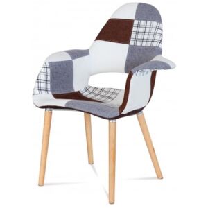Lis - Jídelní židle s područkami (patchwork/natural)
