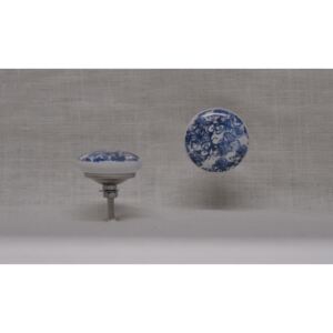ART-STYLE Porcelánová úchytka, modré květy II., průměr 40mm