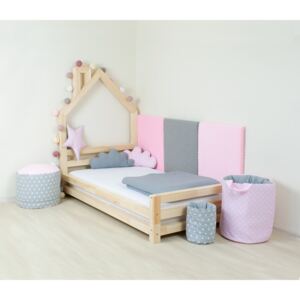 Benlemi Dětská postel domeček Wally 120x160 cm Barva: Přírodní dekor bez laku