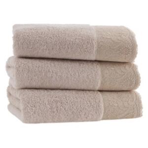 Luxusní ručník HAZEL 50x100 cm Béžová, 580 gr / m², Česaná prémiová bavlna 100%