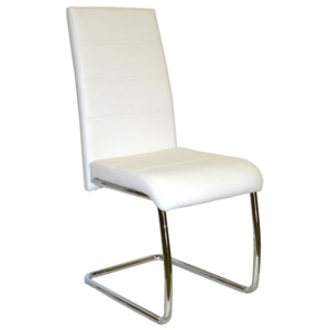 Jídelní židle v bílé ekokůži F1270