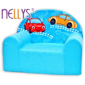 NELLYS Dětské křesílko/pohovečka Nellys ® - Veselá autička v modrém