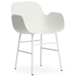 Normann Copenhagen Židle Form s područkami, white/steel