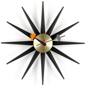 Vitra Hodiny Sunburst Clock, black/brass