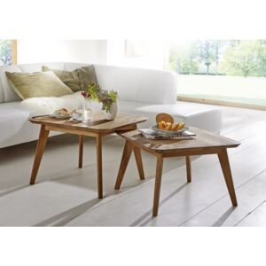 Čtvercový konferenční stolek z dubového masivu OLPE - skandinávský design