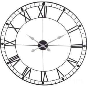 Kovové nástěnné hodiny, barva černá, Ø 88 cm