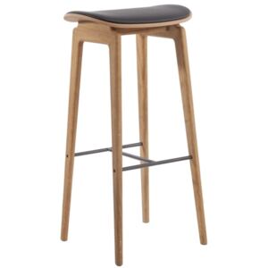 Výprodej Norr 11 designové barové židle NY11 (75cm, polstrování, kůže černá)