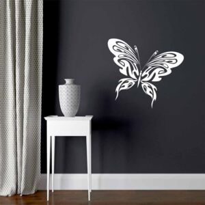 GLIX Motýl - samolepka na zeď Bílá 30x25 cm