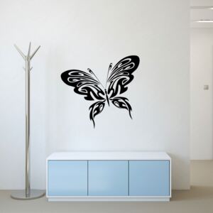 GLIX Motýl - samolepka na zeď Černá 30x25 cm