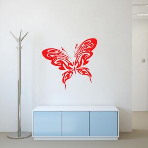 GLIX Motýl - samolepka na zeď Červená 30x25 cm