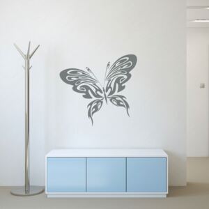 GLIX Motýl - samolepka na zeď Šedá 120x100 cm