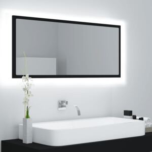 Koupelnové zrcadlo LED černé 100 x 8,5 x 37 cm dřevotříska