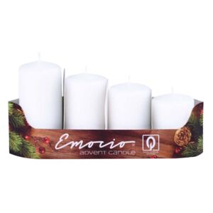 Emocio Adventní svíčky, bílé 40 mm
