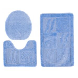 Koupelnové předložky 1107 modré 3 ks, Velikosti 50x80cm