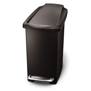 Pedálový odpadkový koš Simplehuman – 10 l, úzký, černý plast