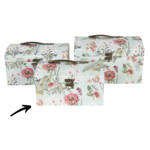 Kartonový kufřík nebo truhla s květy menší (Clayre & Eef)