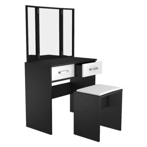 Kosmetický stolek Camis a taburet - kombinace barev Černá struktura