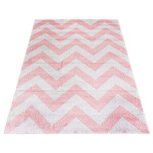 CHEMEX Dětský koberec KIDS - růžový - vlnky 1 Rozměr koberce: 80x150 cm