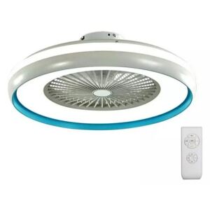 V-Tac LED Stmívatelné stropní svítidlo s ventilátorem LED/45W/230V modrá VT0417
