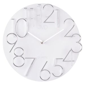Exkluzivní designové moderní bílé hodiny JVD quartz HB08 (POSLEDNÍ KS NA PRODEJNĚ VE STAŇKOVĚ)