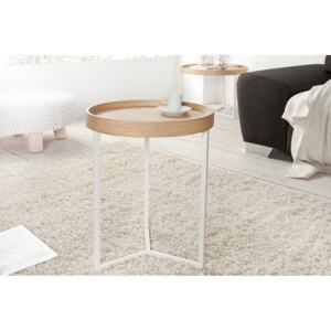 Konferenční stolek MODUL 40 cm – bílá/přírodní