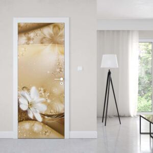 GLIX Fototapeta na dveře - Luxury Ornamental Design Flowers Gold | 91x211 cm