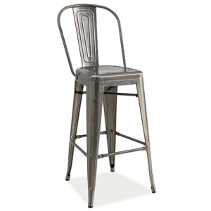 Barová židle LOAP H-1, 115x47x36, broušená ocel