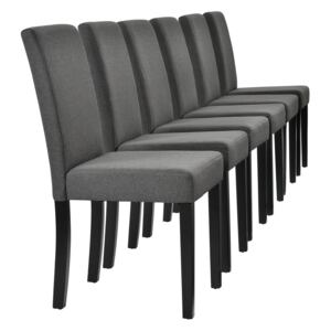 [en.casa] Čalouněná židle 6x HTMY-9707 tmavě šedá