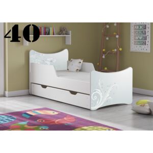 Plastiko Dětská postel Květiny bílé - 40
