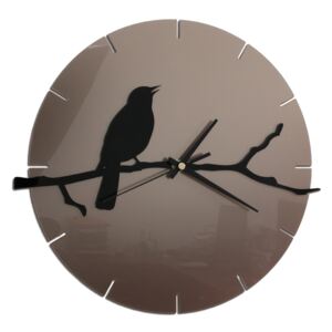 3D Nalepovací hodiny Bird šedé