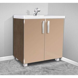 Nabytekmorava Koupelnová skříňka s umývadlem K22 barva skříňky: rigoletto, barva dvířek: káva lesk