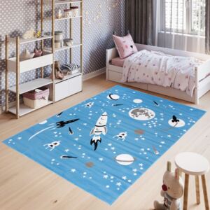Dětský koberec PINKY DE14A Space šedý - 80x150 cm