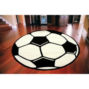 Kusový koberec PP Fotbalový míč krémový, Velikosti 100x100cm