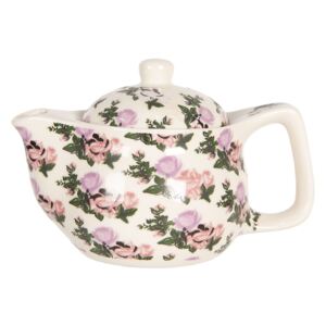 Konvička na čaj s motivem růží - Ø 16*11 cm / 0,4L