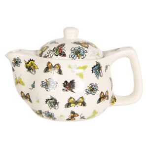 Konvička na čaj s barevnými motýlky - Ø 16*11 cm / 0,4L