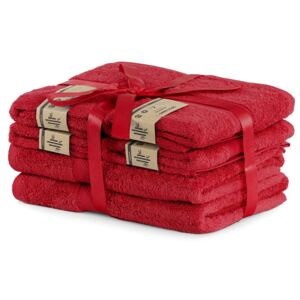 Set luxusních bambusových ručníků a osušek BAMBY 4+2 Červený