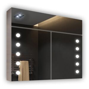 Zrcadlová skříňka LED Světle šedá S2S06