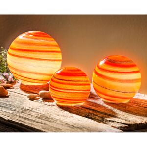 LED skleněné koule Naranja, sada 3 ks