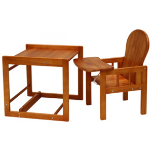 Dětská dřevěná jídelní židlička Scarlett KOMBI - masiv borovice - olše