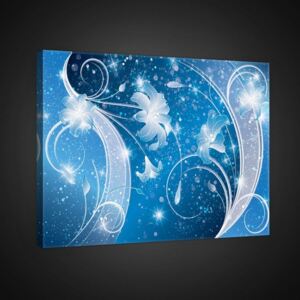Postershop Obraz na plátně: Modrá květinová abstrakce (1) - 75x100 cm