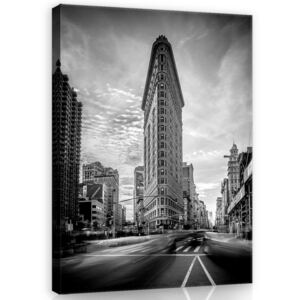 Postershop Obraz na plátně: Flatiron Building (černobílý) - 100x75 cm