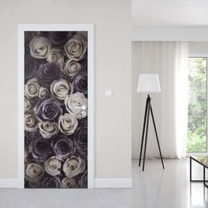 GLIX Fototapeta na dveře - Gothic Roses Dark Purple | 91x211 cm
