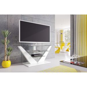 Televizní stolek LUNA (bílý) (Luxusní televizní stolek v několika)